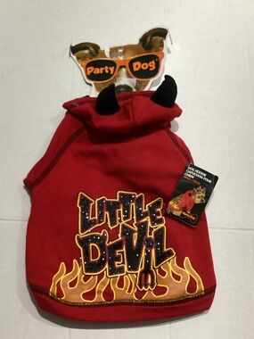Little Devil Red Dog Hoodie - Party Dog